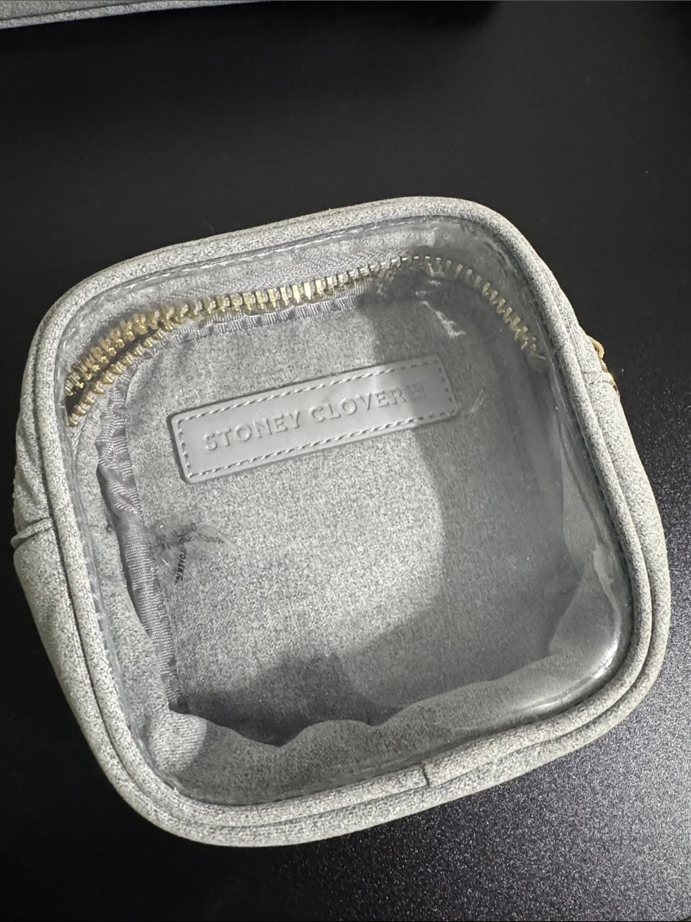 Stoney Clover Lane Silver Clear Mini Cosmetic Pouch